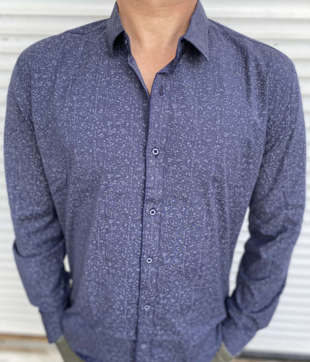 Сорочка No Brand р M-3XL Чоловіча S2933 blue - NikNumbers SE1041-1042