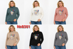 Гольф жіночий "8301" ангора, рубчик (р: 3XL-4XL,5XL-6XL) 6 кольорів, в упаковці 6 шт. №389751