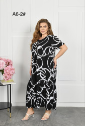 Сукня жіноча, штапель, м.А6-2 (р. 2XL-4XL), мікс кольорів, в упаковці 12 штук №342547