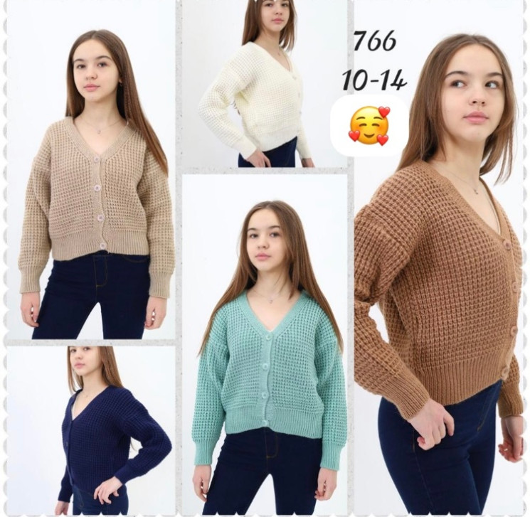 Кофта дитяча, трикотаж, м.766 (р: 9-14 років ), 5 кольорів, в упаковці 3 шт. №334511 - Ezra 1054/1055
