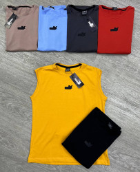 Майка чоловіча Puma "283" кулір, пеньє (р: М-3XL) 6 кольорів, в упаковці 5 шт. №385077