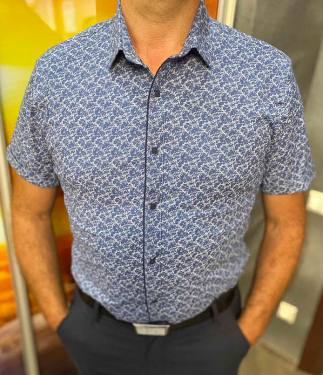 Сорочка No Brand р 3XL-6XL Чоловіча S2827 blue батал - NikNumbers SE1041-1042