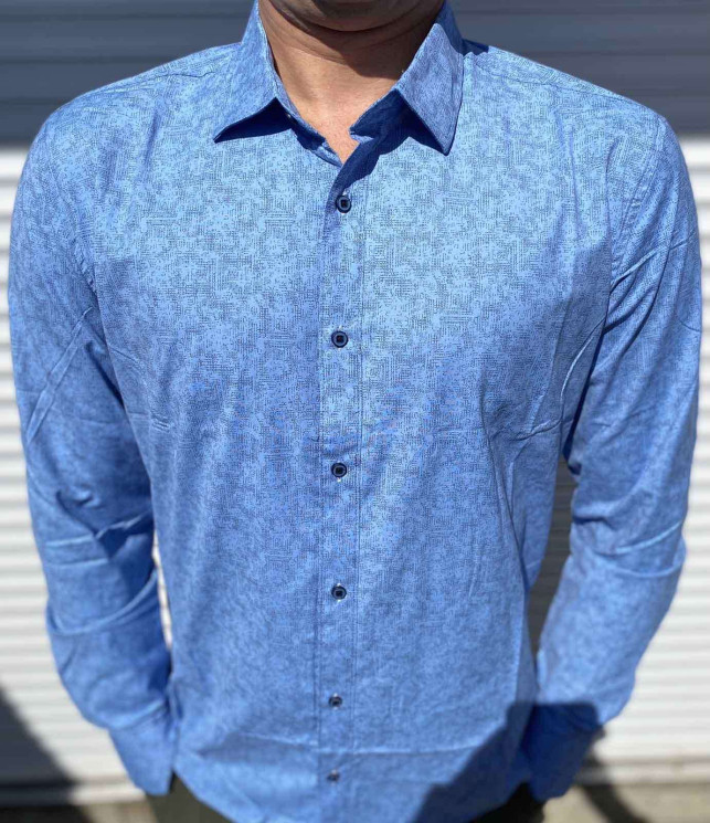 Сорочка No Brand р M-3XL Чоловіча S2934 l.blue - NikNumbers SE1041-1042