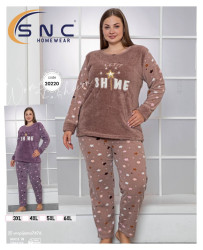 Піжама жіноча "20220" махра на флісі (р: 3XL,4XL,5XL,6XL) в упаковці 4 шт. №361213