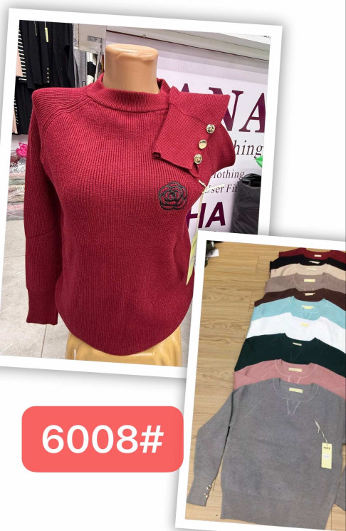 Светр жіночий кашемір м.6008 (р.40-46) мікс кольорів в упаковці 5 штук №758972 - Cute WE3128
