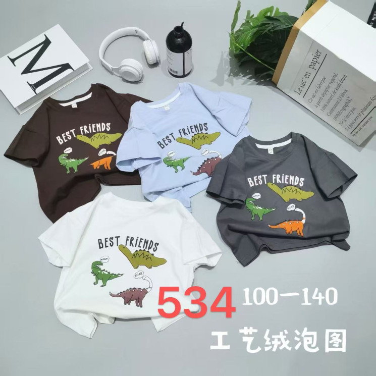 Футболка дитяча "534" (р: 100-140см) 4 кольори, в упаковці 5 шт. №369826 - Evand