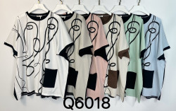 Футболка жіноча "Q6018" котон (р: 52-58) мікс кольорів, в упаковці 5 шт. №381949