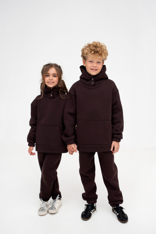 Костюм дитячий прогулянковий утеплений "Style-26", тринитка з начосом м. 1520 (р. 86, 92, 98, 104, 110, 116) шоколад №416449 - 