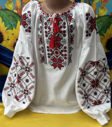 Вишиванка дитяча, льон (домоткане полотно) (розміри: зріст 152-170 ), в упаковці 4 штуки №332205