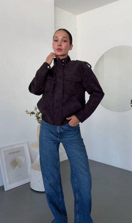 Куртка жіноча з лаконічним дизайном, фактурна екошкіра з ефектом Vintage м. 8910 (р: S, M, L) №829292 - 