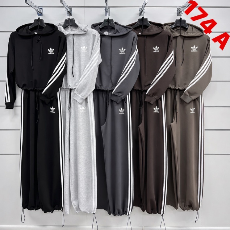 Спортивний костюм жіночий Adidas "174А" двохнитка (р: 42,44,46,48,50) 5 кольорів, в упаковці 5 шт. №381505 - Kama