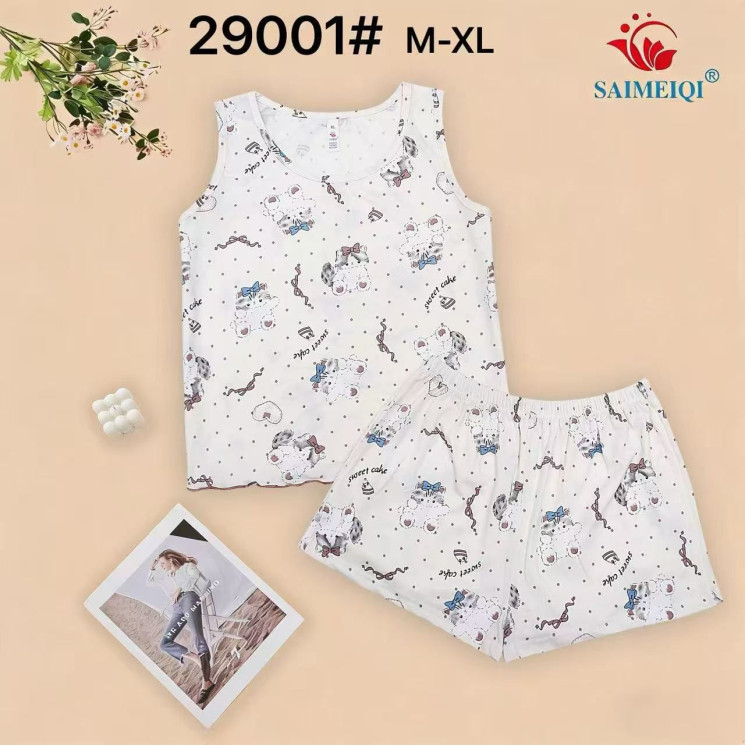 Піжама жіноча трикотаж м.29001 (Розмір: M-XL) в упаковці 3 штуки №762877 - Ekaterina