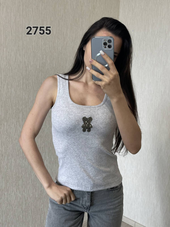 Майка жіноча, рубчик, м.2755 (р. 42-48 ), мікс кольорів, в упаковці 3 штуки №331109 - Korona UG 4477