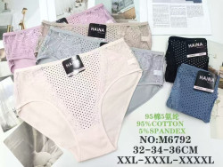 Труси жіночі котон м.M6792 (розмір 2XL-4XL) мікс кольорів в упаковці 12 штук  №763410