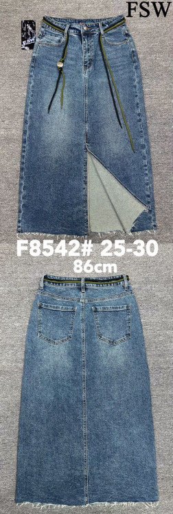 Спідниця жіноча джинсова м.F8542 (р:25-30) в упаковці 6 штук  №756764 - DashaDzins 3360