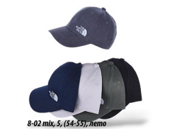 Кепка підліток The North Face "8-02" (р: 54-55) мікс кольорів, в упаковці 5 шт. №368574