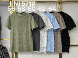 Футболка чоловіча "571" (р: 56-64) 6 кольорів, в упаковці 5 шт. №370172