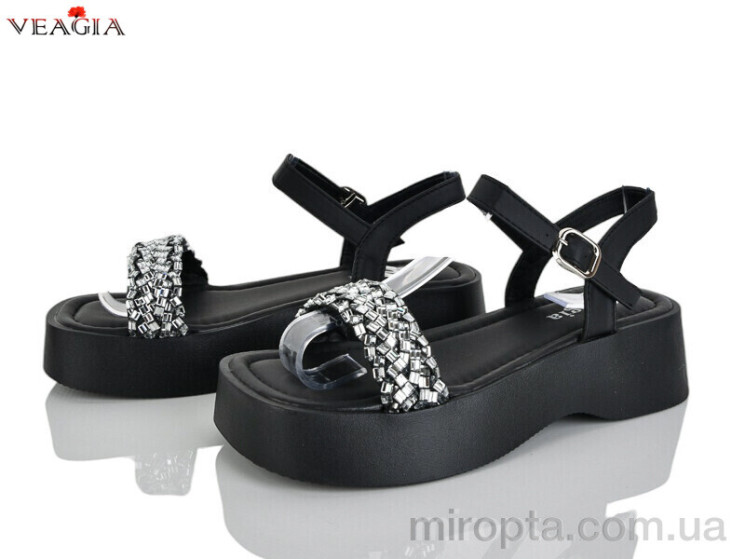 Босоніжки N19 black р: 36-40, в упаковці: 8 пар, купити тільки гуртом - 1161657