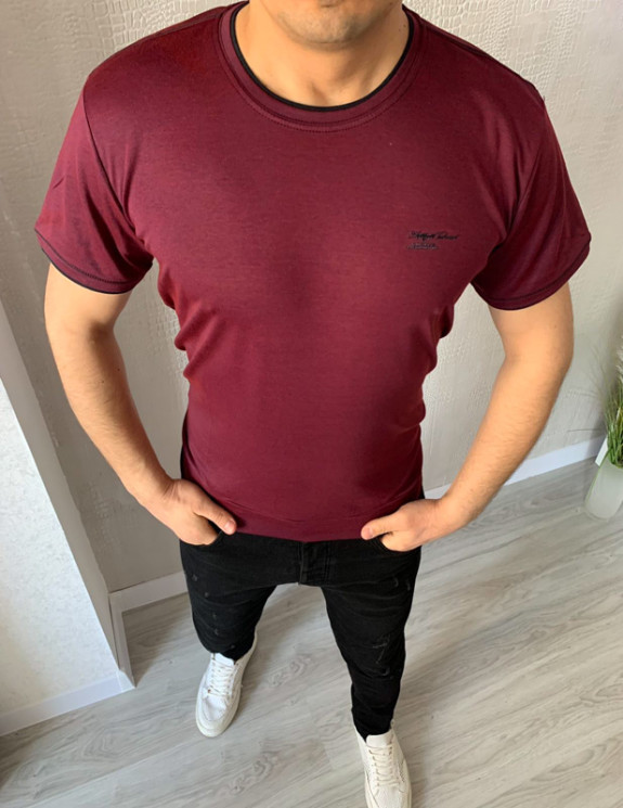 Футболка No Brand р M-2XL Чоловіча S2869 wine - NikNumbers SE1041-1042