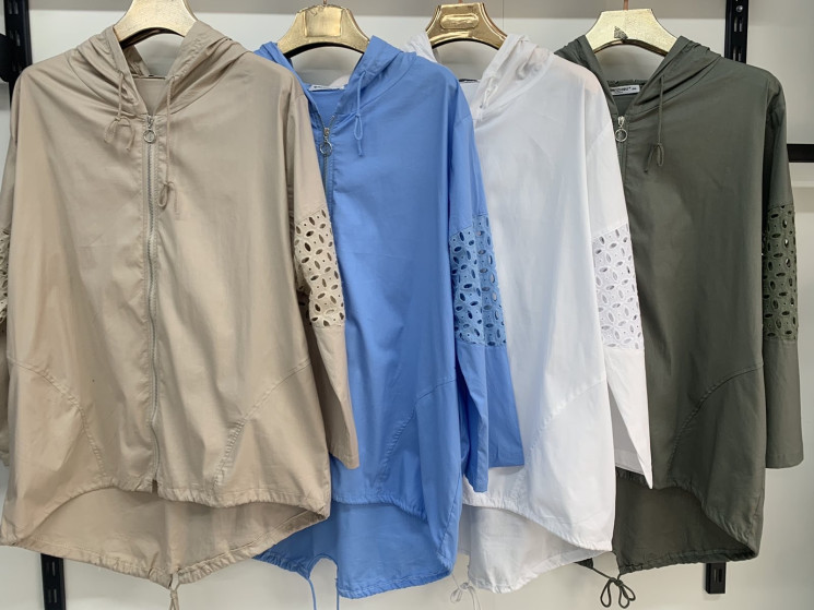 Вітрівка жіноча, котон, м.7649 (р. 3XL-7XL ), 7 кольорів,  в упаковці 5 штук №330151 - 
