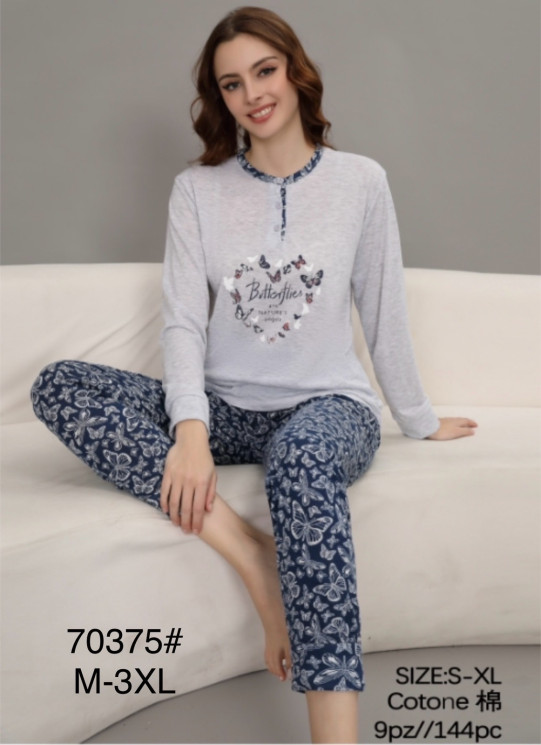 Піжама жіноча, трикотаж, м.70375 (р. M-3XL), в упаковці 5 шт. №338738 - Vanda SE1013