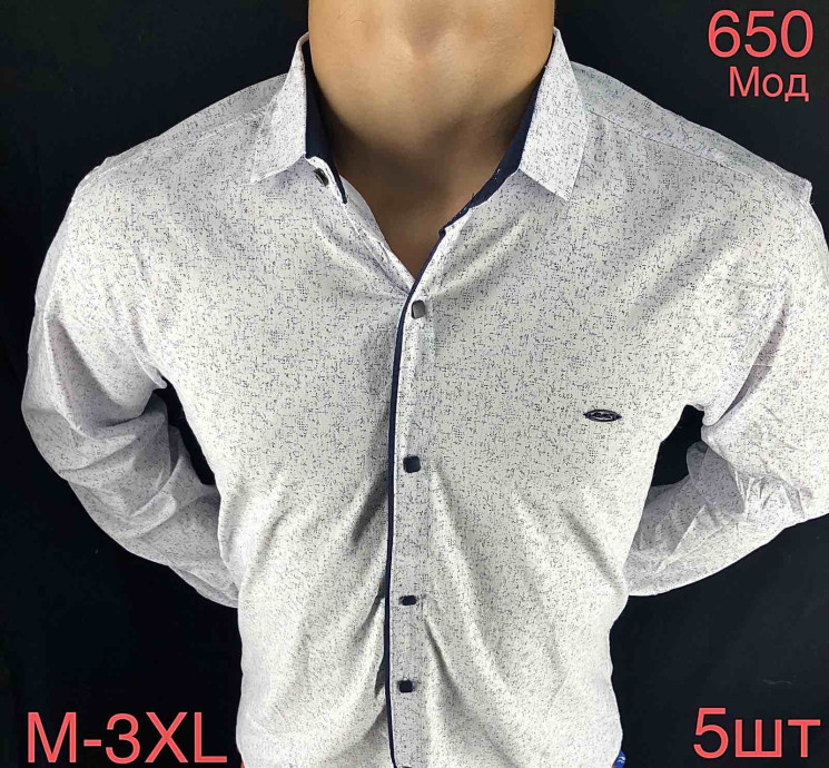Сорочка чоловіча Paul Semih стрейч котон  м.650  (р: M-3XL) в упаковці 5 штук №753797 - Nadiyka BG/PO2161-2162