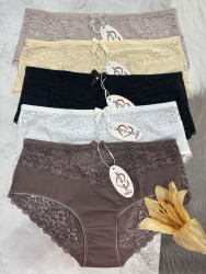 Труси жіночі, комбінований, м.8852 (р. XL-ХХXXL), 5 кольорів, в упаковці 6 шт. №339077