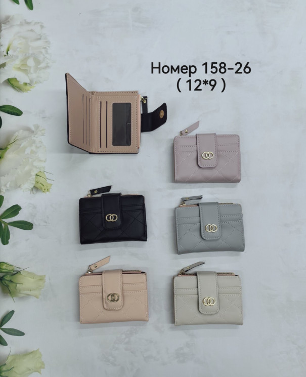 Гаманець жіночий "158-26" (р. 12*9см) мікс кольорів, в упаковці 6 шт. №358048 - Tessa272