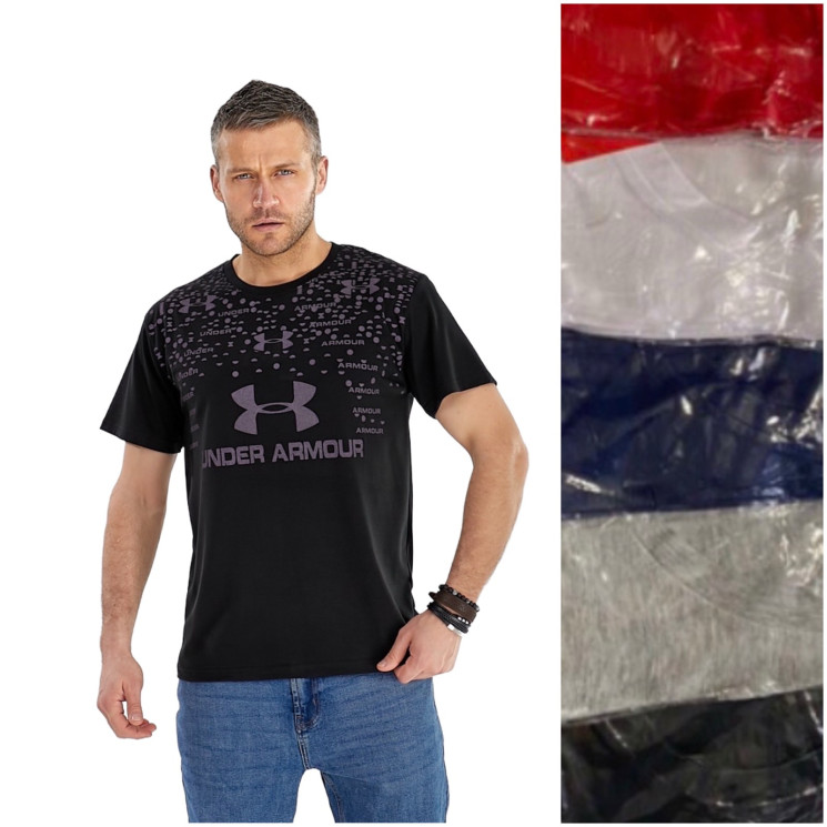 Футболка чоловіча "Under Armour" (р: 46-54) мікс кольорів, в упаковці 5 шт. №382439 - Kelly ZL407