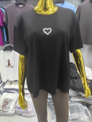 Футболка жіноча, полірований котон (розмір: 2XL-3XL ), мікс кольорів, в упаковці 5 штук №342807