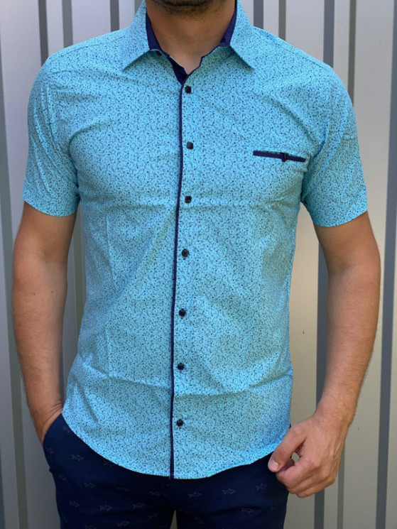 Сорочка No Brand р M-3XL Чоловіча R28 l.green - NikNumbers SE1041-1042