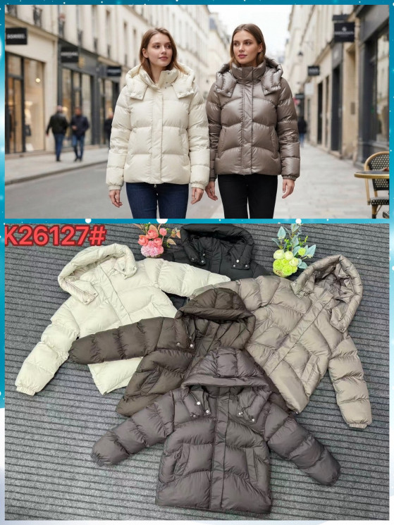 Куртка жіноча зимова, плащівка, синтепон, м.K26127 (розмір: S-XL), 5 кольорів, в упаковці 4 штуки №349179 - Dasha SER2146_SE1030