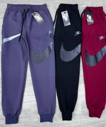 Спортивні штани дитячі Nike, двохнитка, пеньє "86-3" (р: 13-17років) 3 кольори, в упаковці 5 шт. №358379