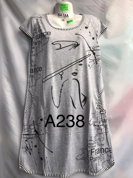 Нічна сорочка жіноча A238  (р: 3XL-7XL) в упаковці 5 штук №754702 - Metro SE799