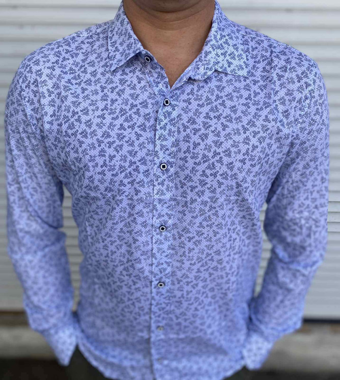 Сорочка No Brand р M-3XL Чоловіча S2937 l.blue - NikNumbers SE1041-1042