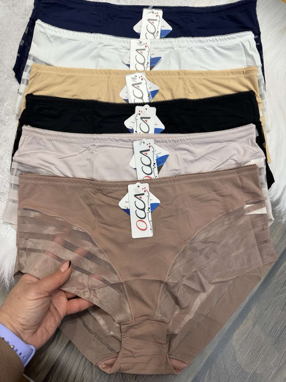Труси жіночі, комбінований, м.909 (р. 4XL, 5XL, 6XL ), мікс кольорів, в упаковці 18 штук №322243 - Belio HR1840