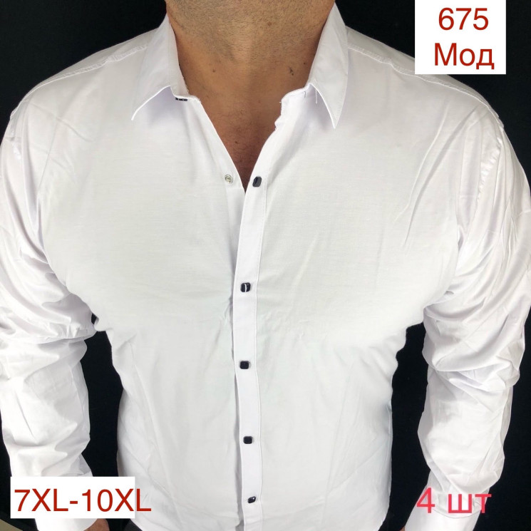 Сорочка чоловіча, стрейч котон, м. 675, (р: 7XL-10XL), в упаковці 4 штуки, №751323 - Nadiyka BG/PO2161-2162