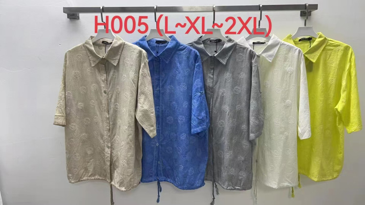 Сорочка жіноча, котон, м.Н005 (р: L,XL,2XL), мікс кольорів, в упаковці 12 штук №329145 - Chiny 2598