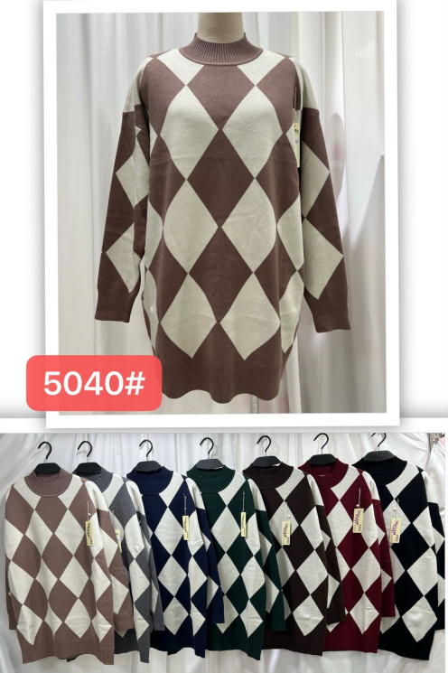Светр жіночий кашемір м.5040 (р.56-60) мікс кольорів в упаковці 5 штук №759084 - Cute WE3128