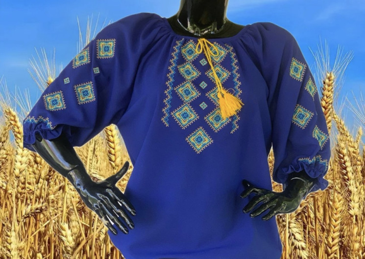 Жіноча вишиванка, шифон (розміри: 56-62), в упаковці 4 штуки №333838 - Delux 909