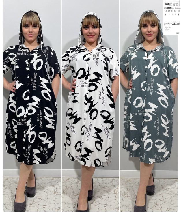 Сукня жіноча "CL8328" штапель (р: 2XL,3XL,4XL,5XL,6XL) 3 кольори, в упаковці 5 шт. №366049 - 