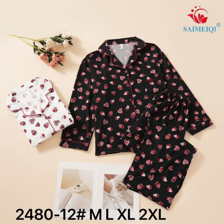 Піжама жіноча трикотаж м.2480.12 (Розмір: M-2XL) 2 кольора в упаковці 4 штуки №756522 - Ekaterina