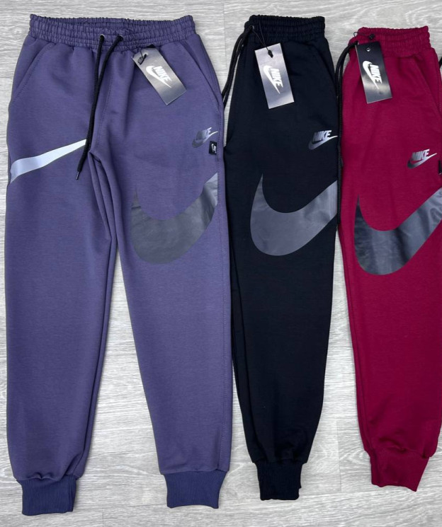 Спортивні штани дитячі Nike, двохнитка, пеньє "86-2" (р: 8-12років) 3 кольори, в упаковці 5 шт. №358380 - Spider