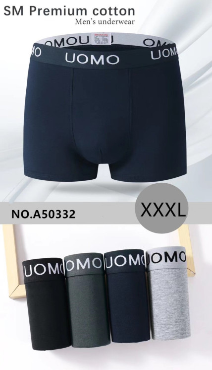 Труси чоловічі, котон, м.A50332 (розмір: 3XL), мікс кольорів, в упаковці 24 штуки №343864 - Lilu 230/237
