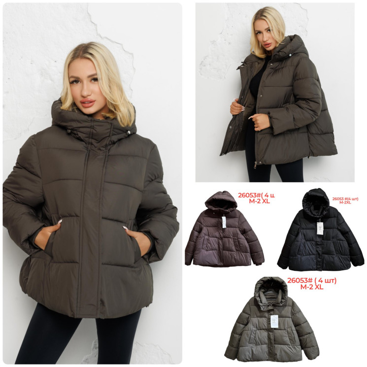 Зимова куртка жіноча, плащівка, м.26053 (Розмір: M-2XL ), 3 кольори, в упаковці 4 штуки №335691 - 