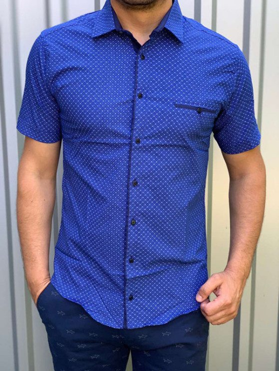 Сорочка No Brand р M-3XL Чоловіча R30 navy - NikNumbers SE1041-1042