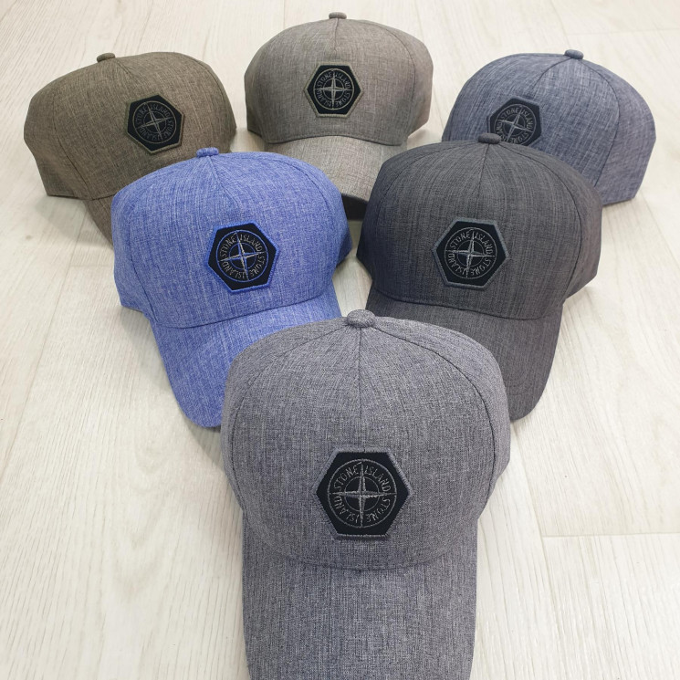 Кепка чоловіча "Stone Island" льон (р: 58-61) мікс кольорів, в упаковці 5 шт. №384397 - Ventil SE 939