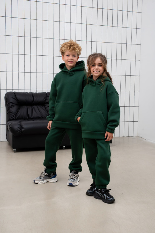 Костюм дитячий прогулянковий утеплений "Style-26", тринитка з начосом м. 1520 (р. 122, 128, 134, 140) смарагд №416453 - 