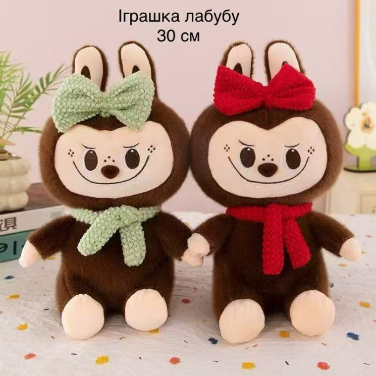 М'яка іграшка "Лабубу" плюш (р: 30см) 2 кольори №373033 - 
