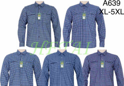 Сорочка чоловіча на флісі "А639" (р: XL-5XL) мікс кольорів, в упаковці 5 шт. №377118